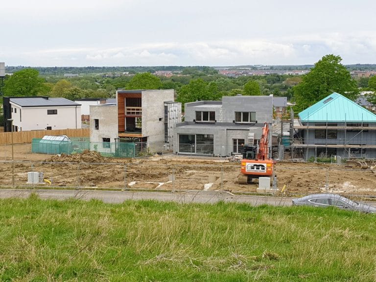 The work on the Golden Brick foundation begins