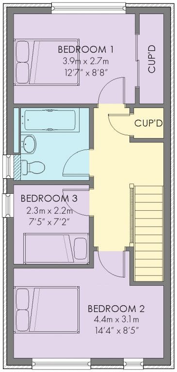 The Darwin Floorplan - First Floor - Plots 80 & 97